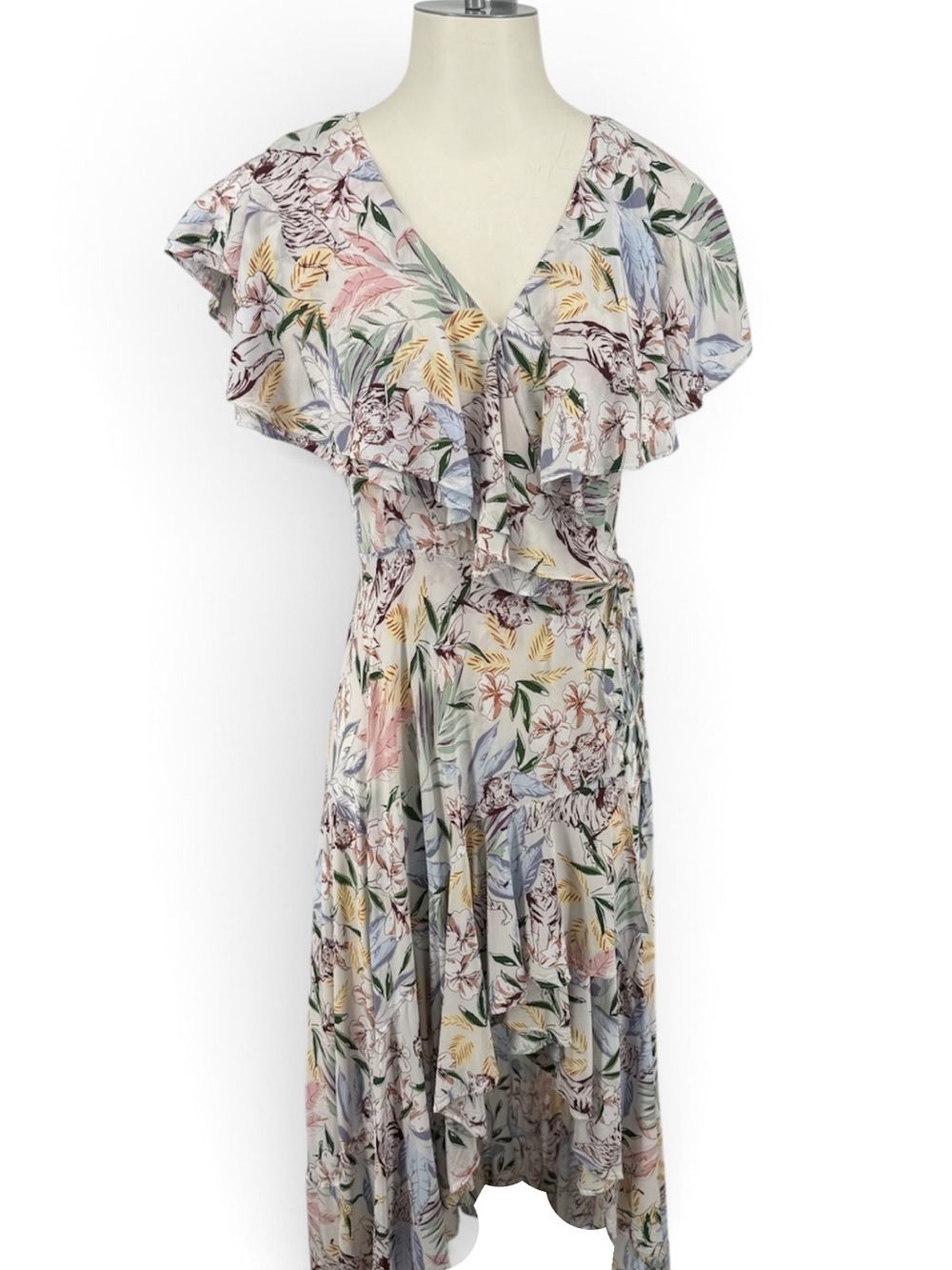 Maje Rivale Ruffled Floral Maxi | Size 38